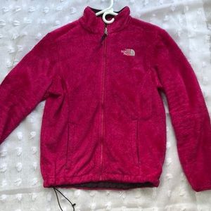 Pink fuzzy North Face Jacket